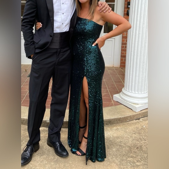 Hello Molly Dear Emilia A New Glow Sequin Maxi Dress Green - Picture 3 of 4